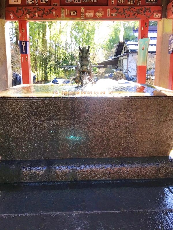 北口本宮冨士浅間神社の御霊水が流れる龍の口