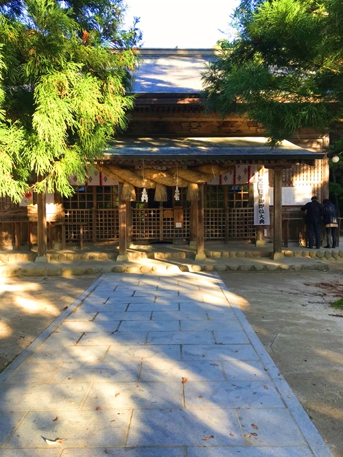 玉作湯神社 全景と神聖な雰囲気の参道