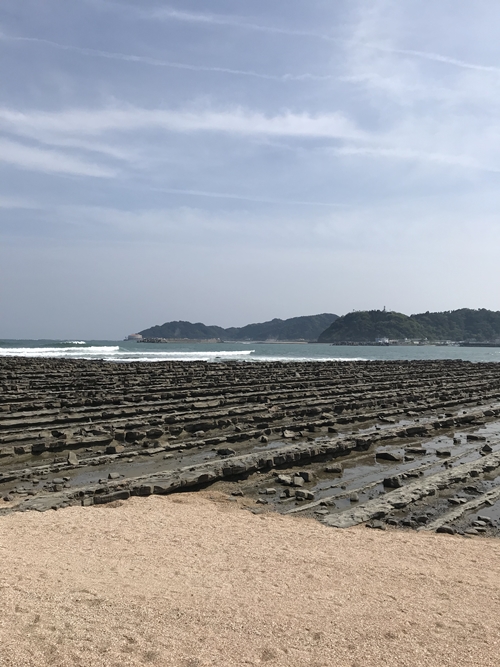 青島神社の鬼の洗濯板｜国の天然記念物｜8kmに及ぶ波状岩