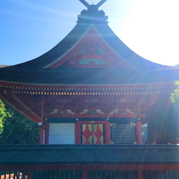 神の宮の本殿｜朱塗りの権現造りと精巧な彫刻が特徴的な建築