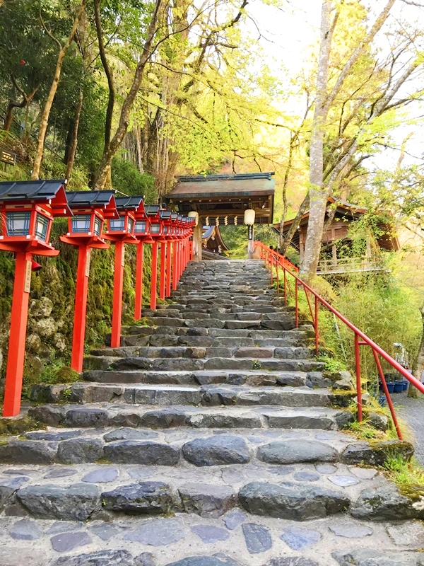 貴船神社 本宮 神門 石段を上りきった先に建つ門