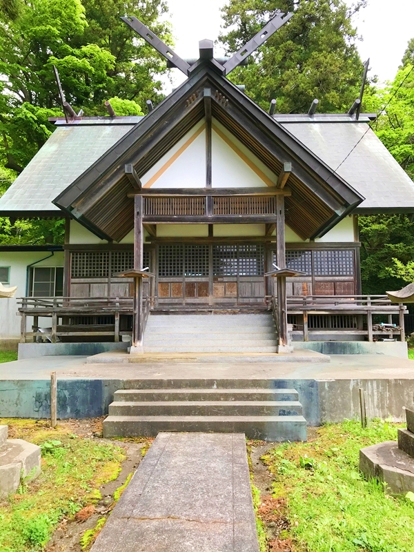 徳山大神宮の拝殿。地域の崇敬を集める松前一之宮の社殿