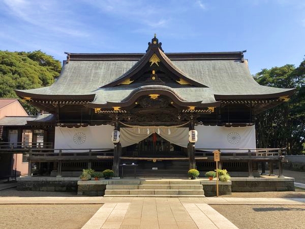 酒列磯前神社の拝殿 少彦名命と大名持命を祀る