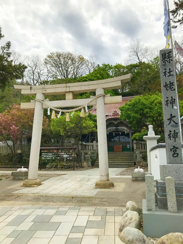姥神大神宮の鳥居。北海道最古の神社の入口