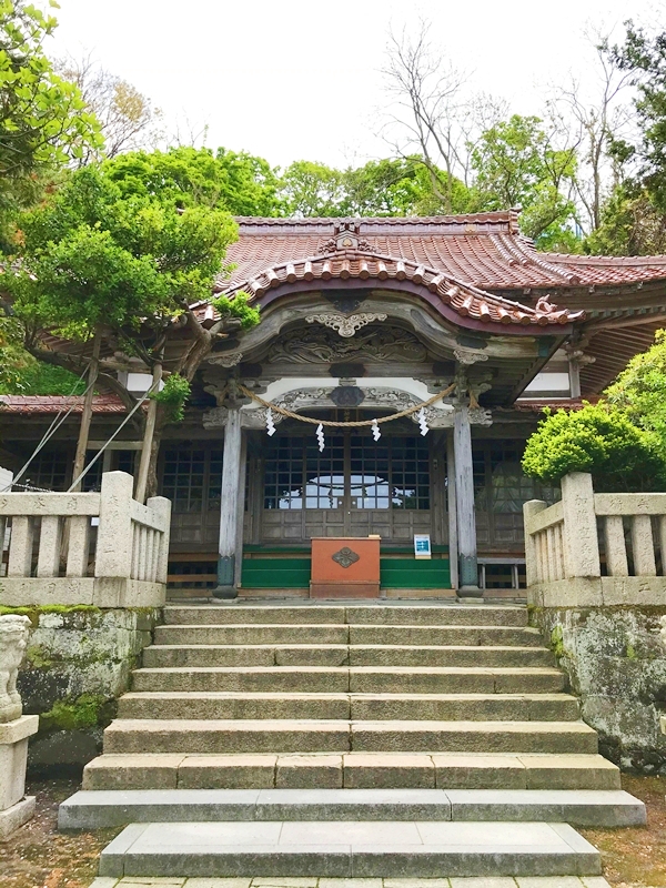 姥神大神宮の拝殿。北海道最古の神社の中心的な社殿
